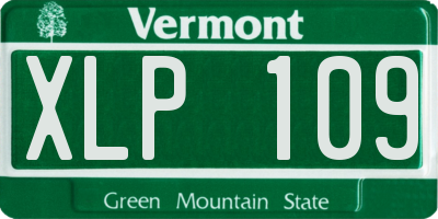 VT license plate XLP109