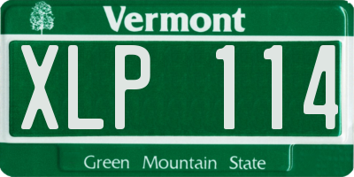 VT license plate XLP114