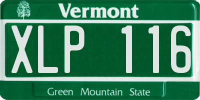 VT license plate XLP116