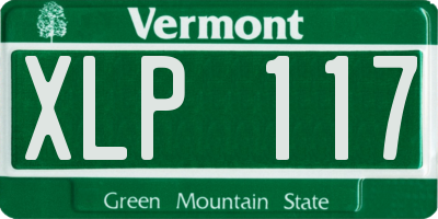 VT license plate XLP117