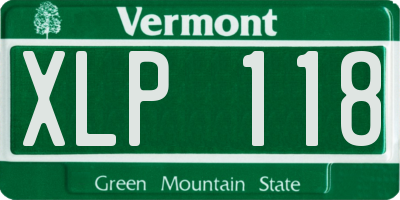 VT license plate XLP118