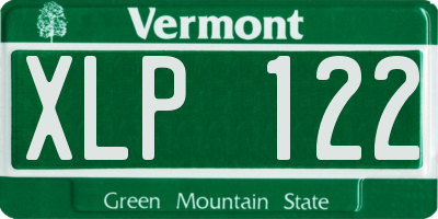VT license plate XLP122