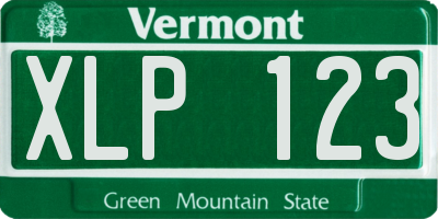 VT license plate XLP123