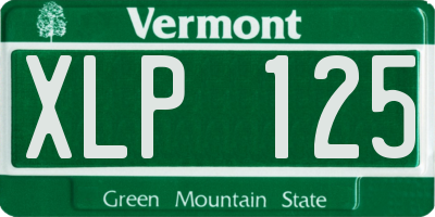 VT license plate XLP125