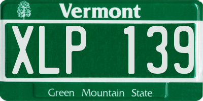 VT license plate XLP139