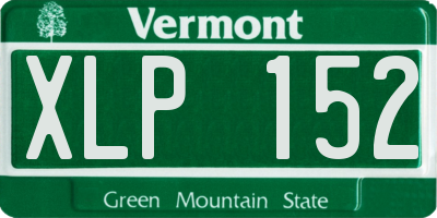 VT license plate XLP152