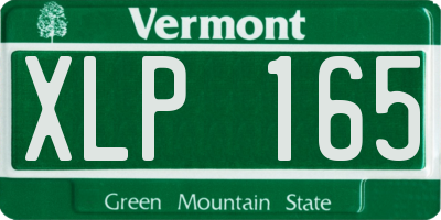 VT license plate XLP165