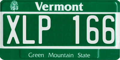 VT license plate XLP166