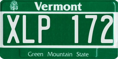 VT license plate XLP172