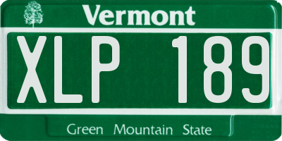 VT license plate XLP189