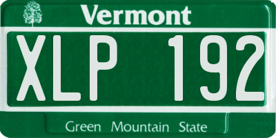 VT license plate XLP192