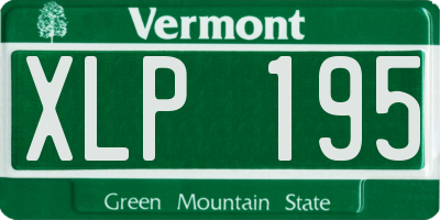 VT license plate XLP195