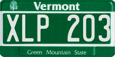 VT license plate XLP203