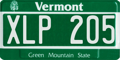 VT license plate XLP205