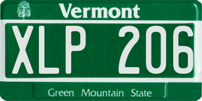 VT license plate XLP206