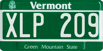VT license plate XLP209