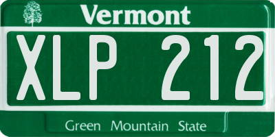 VT license plate XLP212
