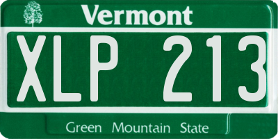 VT license plate XLP213