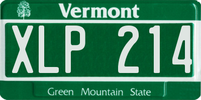 VT license plate XLP214