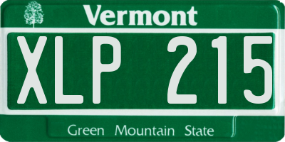 VT license plate XLP215