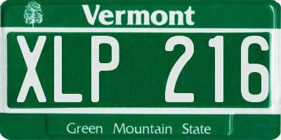 VT license plate XLP216