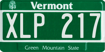 VT license plate XLP217