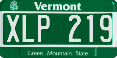 VT license plate XLP219