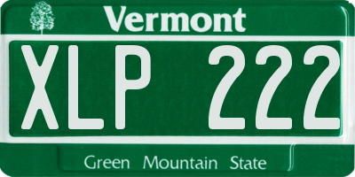 VT license plate XLP222