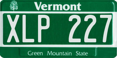 VT license plate XLP227