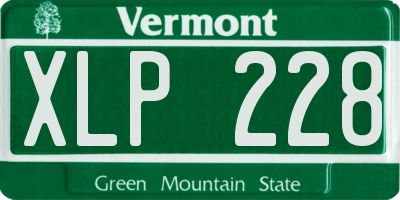 VT license plate XLP228