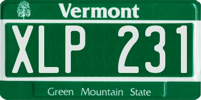 VT license plate XLP231