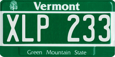 VT license plate XLP233