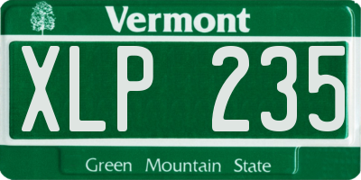 VT license plate XLP235