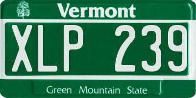 VT license plate XLP239