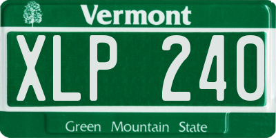 VT license plate XLP240