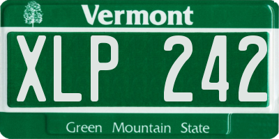 VT license plate XLP242