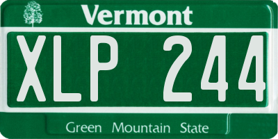 VT license plate XLP244