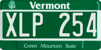VT license plate XLP254