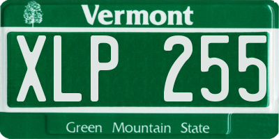 VT license plate XLP255