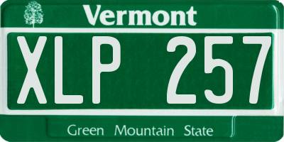 VT license plate XLP257