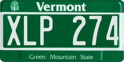 VT license plate XLP274