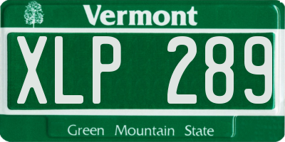 VT license plate XLP289