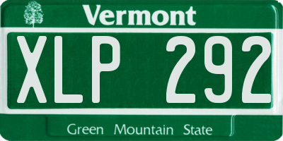 VT license plate XLP292