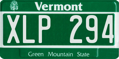 VT license plate XLP294