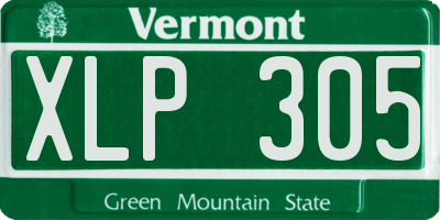 VT license plate XLP305