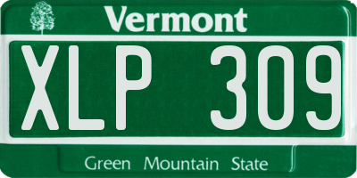 VT license plate XLP309