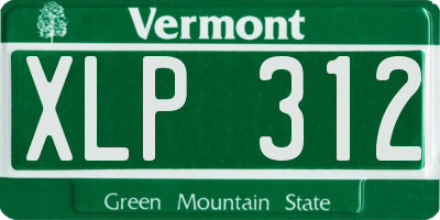 VT license plate XLP312