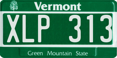 VT license plate XLP313