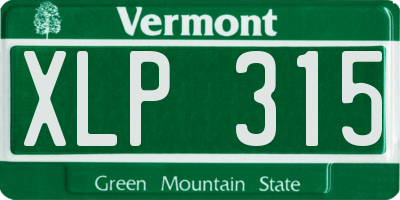 VT license plate XLP315