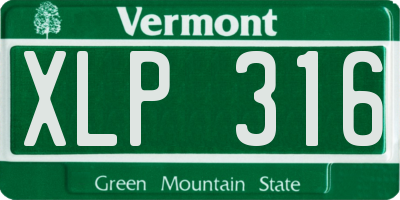 VT license plate XLP316